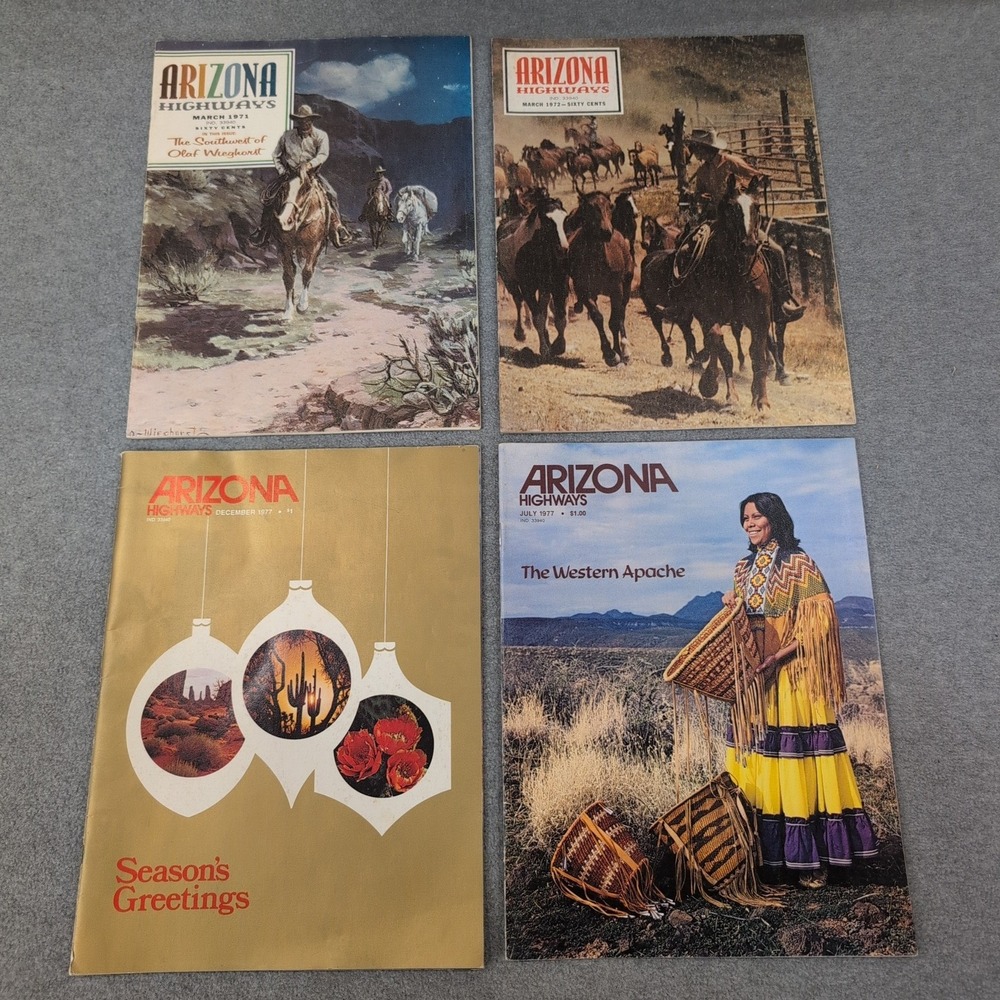 4 Arizona Highways Magazines Collection 1971 1972 1977 Vintage Southwest Travel - Picture 1 of 5